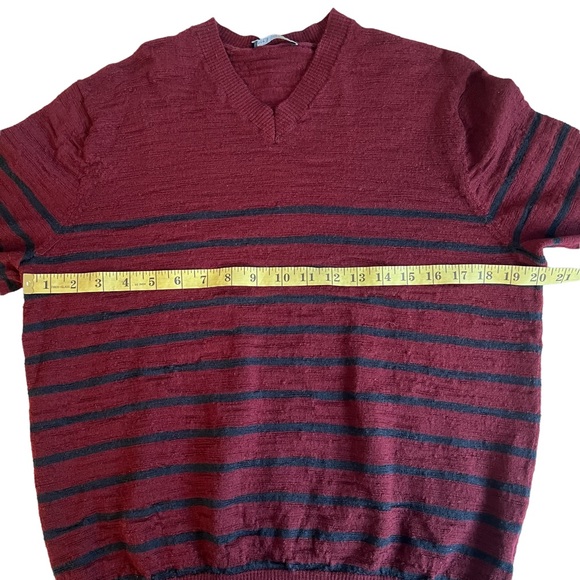 Gap Mens Sweater Wool Size XL/M *see listing*For Size V Neck Red Blue Stripe - Picture 13 of 16